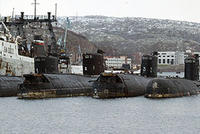Le cimetière des sous-marins  soviétiques négligés de Mourmanks.