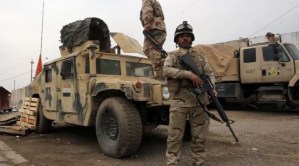 Checkpoint à l'est de Bagdad,en Irak.