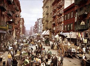 Mulberry Street à New York vers 1900.