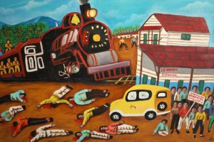 Massacre des bananeraies peinture