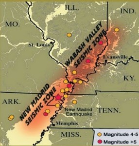 L'Arkansas est face directement à la faille de New Madrid./ Arkansas faces directly to the New Madrid fault.