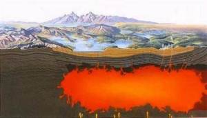 Le grand lac de lave sous la cadéra du supervolcan de Yellowstone se rapproche dangereusement de la surface. Le sort de  nombreuses espèces dépend de sa stabilité.