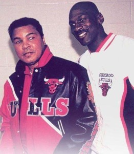Muhammad Ali et Michael Jordan en 1992.