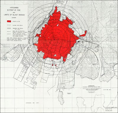 Études allemandes montrant les effets d'une explosion atomique centrée sur ...l'île de Rügen!