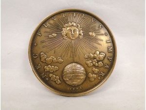 medaille-en-bronze-dore-decor-louis-xiv-roi-soleil-france-20e
