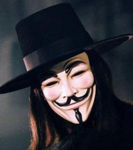 Le fameux masque de Guy Fawkes.