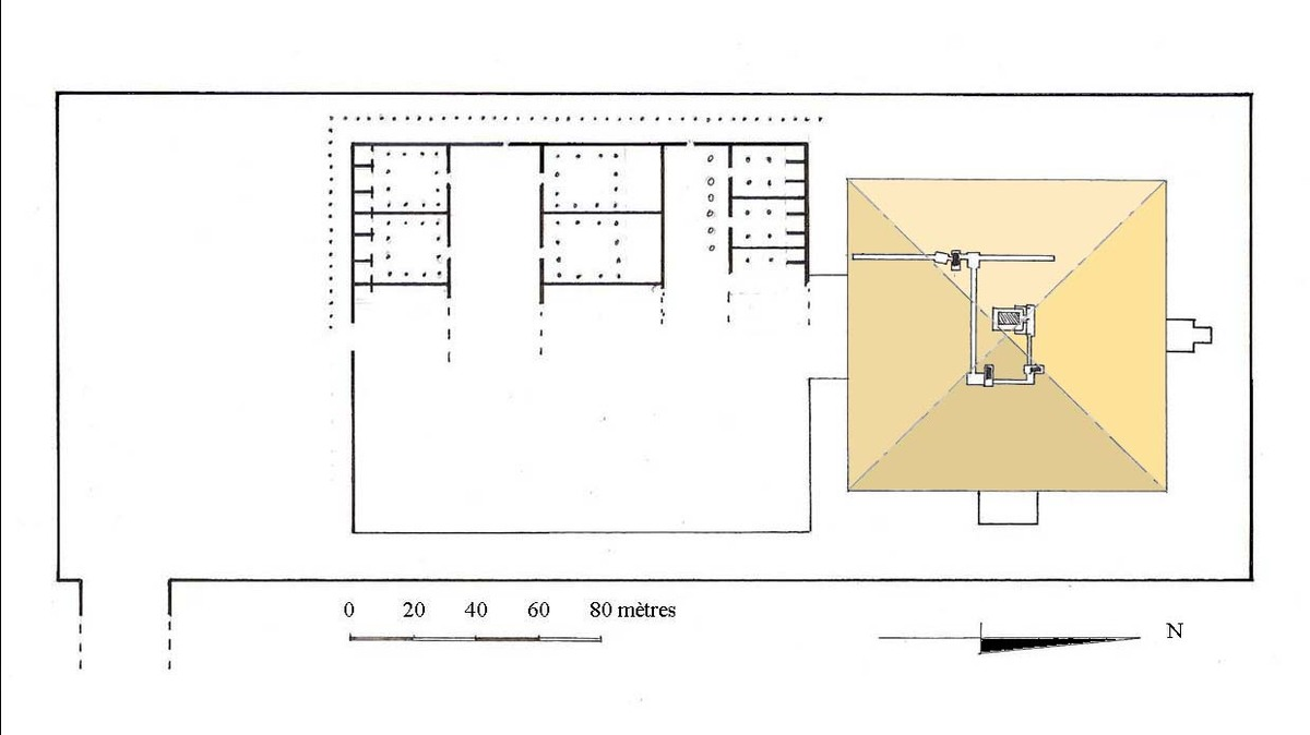 Plan du complexe funéraire d'Amenemhat III à Hawara…