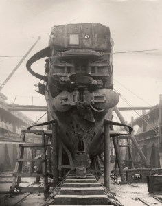 Vue arrière du sous-marin.