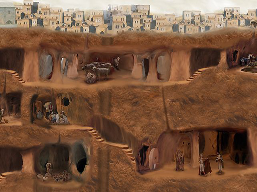 Aperçu des structures souterraines de Derinkuyu.