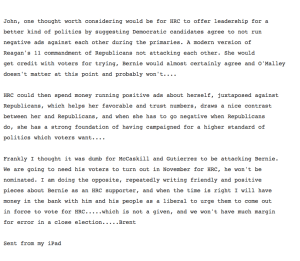 Scan du message du 15  octobre 2016