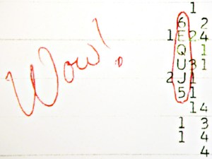 Le papier d'enregistrement du message...avec le Wow ! .